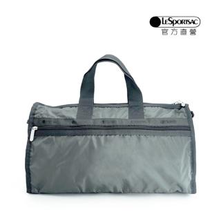 【LeSportsac官方直營】輕量尼龍 中型旅行袋(1382 冷鐵灰)