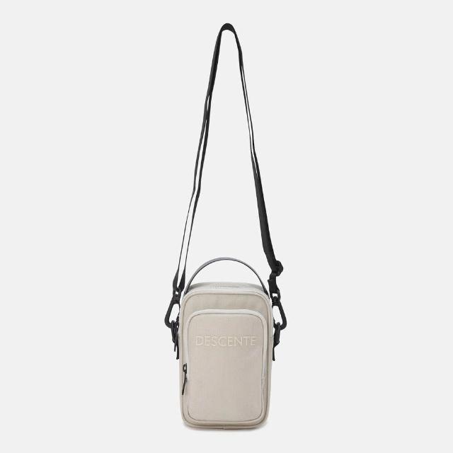 【DESCENTE】SPORTSBASIC MINI CROSS BAG 中性 迷你斜背包(米色/亮灰色)