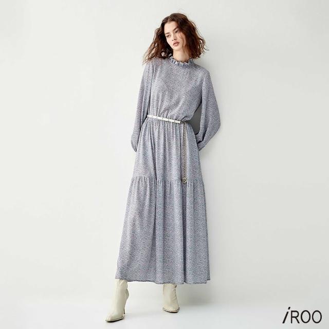 【iROO】蒲公英花卉印花長版洋裝