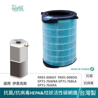 【怡悅】適用 Electrolux 伊萊克斯 Pure A9 PA91-606GY DG EP71-76WBA 抗病毒HEPA濾心(臺灣製造 RFID晶片)