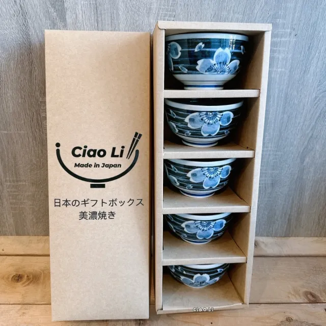 【Ciao Li 僑俐】日本美濃燒四季櫻京丼碗五入禮盒組(入厝 送禮 日本製造)
