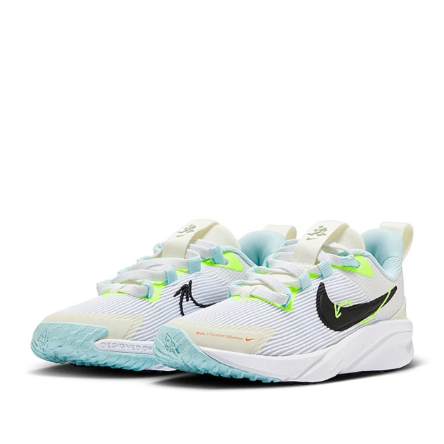 NIKE 耐吉 運動鞋 童鞋 中童 兒童 STAR RUNNER 4 NN PS 白螢光黃 HQ3470-101