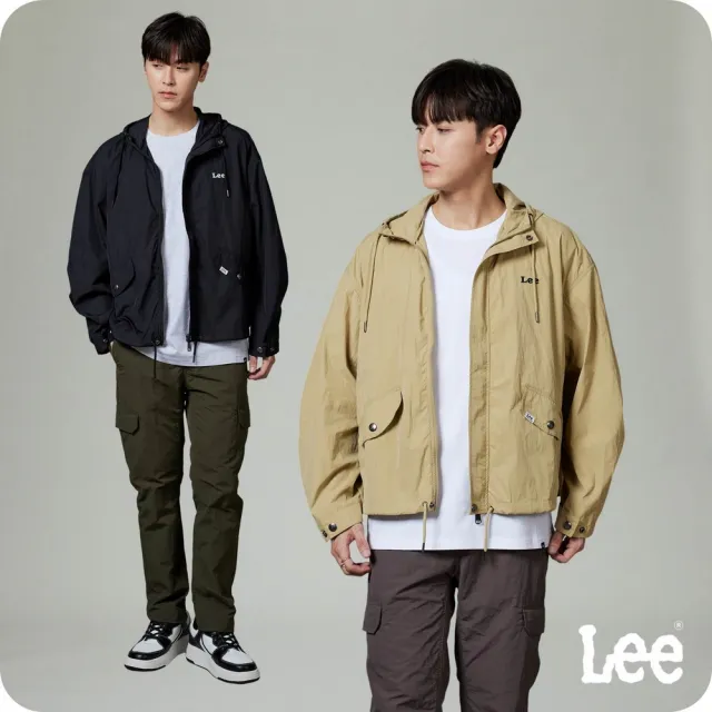 【Lee】男裝 休閒外套 連帽拉鍊 薄風衣 共2色 / 季節性版型(LB413012978 / LB413012K11)