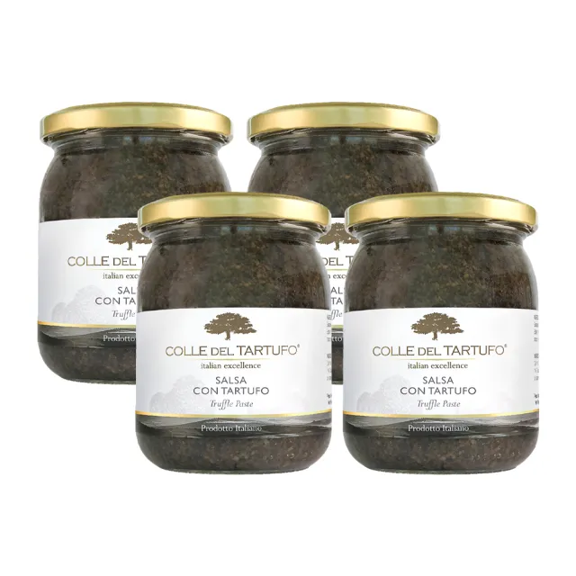 【Colle del Tartufo 柯爾德】義大利原裝進口黑松露菇菇醬180gx4入(義大利私廚配方-一匙變廚神)