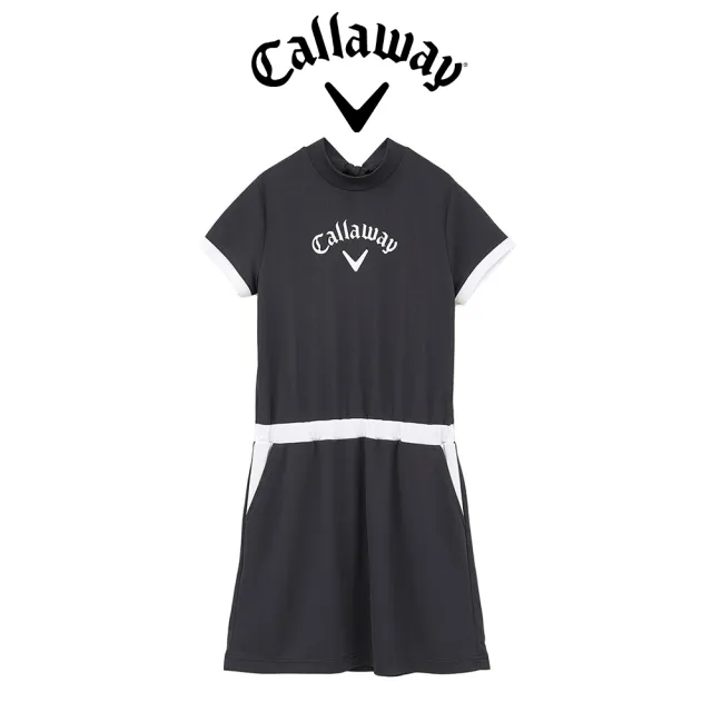 【Callaway 卡拉威】SHORT-SLEEVED DRESS 女士 快乾短袖洋裝 黑色