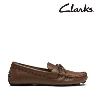【Clarks】女鞋 Quilto Bow 真皮舒適蝴蝶結莫卡辛鞋 豆豆鞋(CLF80374C)