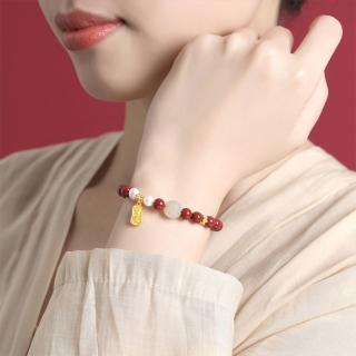 【MoonDy】手鍊 硃砂 手珠 珍珠手鍊 辟邪手鍊 手鍊串珠 和田玉 925純銀 招財納福 保平安 女生手