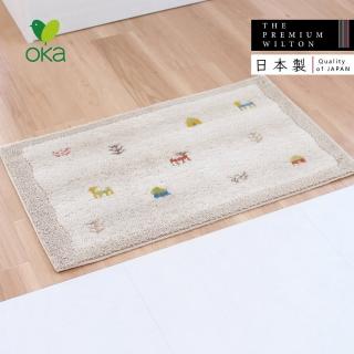 【日本OKA】日製遊牧民族風威爾頓編織玄關地墊-50x80cm(腳踏墊/除塵墊/門口地墊/門墊/入口墊)