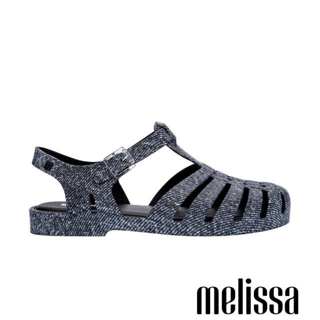 【Melissa】前包羅馬混色涼鞋(黑色)