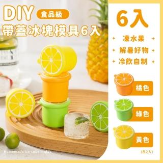 【水果冰球】食品級DIY帶蓋冰塊模具6入(易脫模 製冰盒 輔食盒 副食品分裝盒 冰塊盒 冰格 冰磚 巧克力)