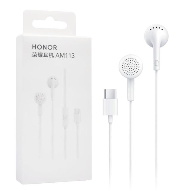 【榮耀honor】拆封新品 原廠Type C半入耳式耳機 AM113 - 白(盒裝)