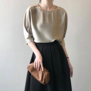 【MYDRESS】優雅法式知性緞面質感上衣