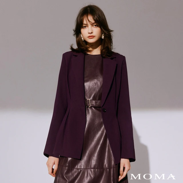 MOMA 午夜梅子都會西裝外套(暗紅色)