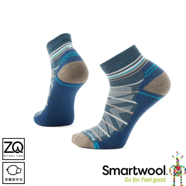 SmartWool 機能戶外全輕量減震印花低筒襪《暮光藍》SW001612/運動襪/羊毛襪(悠遊山水+)