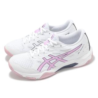 【asics 亞瑟士】排球鞋 GEL-Rocket 11 女鞋 白 紫 緩衝 室內運動 羽排鞋 亞瑟士(1072A093105)