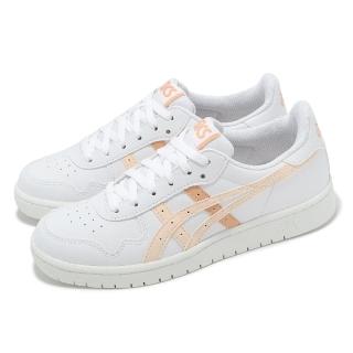 【asics 亞瑟士】休閒鞋 Japan S 女鞋 白 粉 橘 皮革 復古 低筒 小白鞋 亞瑟士(1202A118135)