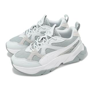 【PUMA】休閒鞋 Sophyr Wns 女鞋 白 灰 拼接 麂皮 緩衝 厚底 老爹鞋(397736-04)