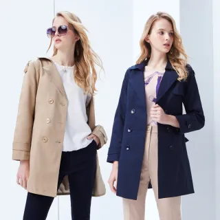 【MYVEGA 麥雪爾】出清品 MA雙排釦挺版防潑水風衣外套(共七色)