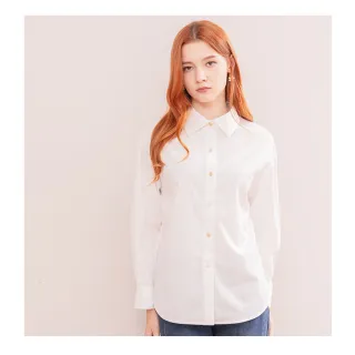 【IRIS 艾莉詩】金耀釦飾白襯衫-淺米白(46124)