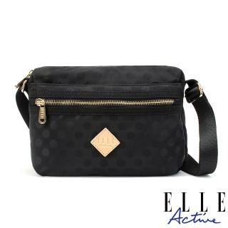 【ELLE active】波卡圓點系列-側揹包/斜揹包-小-黑色