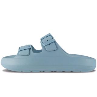 【KangaROOS】美國袋鼠鞋 女 PUFFS 泡芙柔底拖鞋 休閒/生活 藍(KW32256)