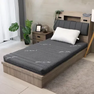 【小老闆寢具】單人加大3.5尺 黑奏樂 石墨烯獨立筒10cm 摺疊床墊(摺疊好收納 租屋/外宿便攜)