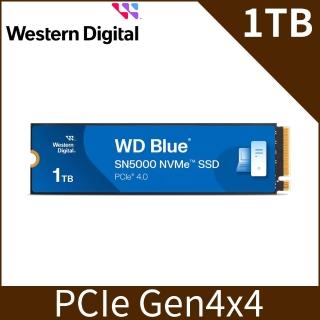【WD 威騰】藍標 SN5000 1TB Gen4 M.2 NVMe PCIe SSD固態硬碟 最高讀取5150MB/s 5年保