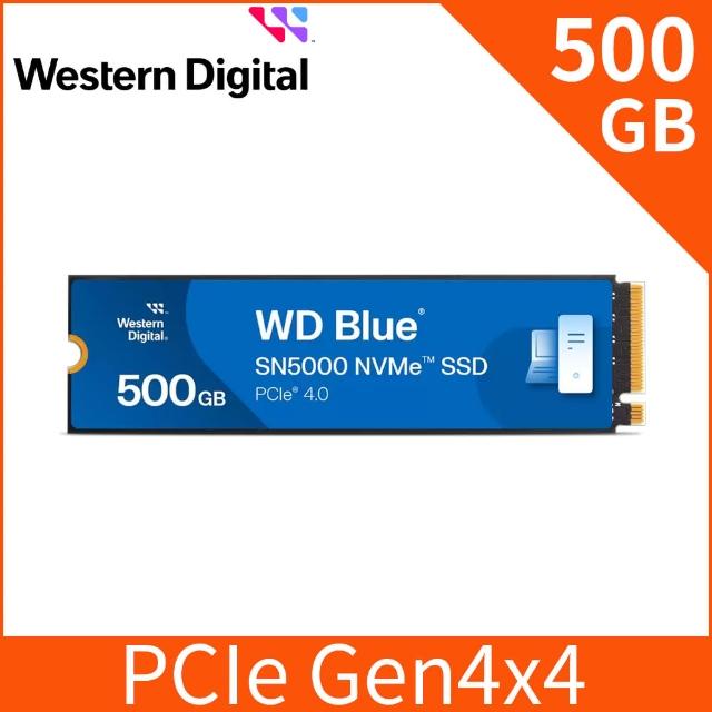 【WD 威騰】藍標 SN5000 500GB Gen4 M.2 NVMe PCIe SSD固態硬碟 最高讀取5000MB/s 5年保