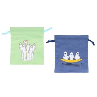 【sun-star】Moomin 嚕嚕米 刺繡束口袋 收納袋 溜溜們