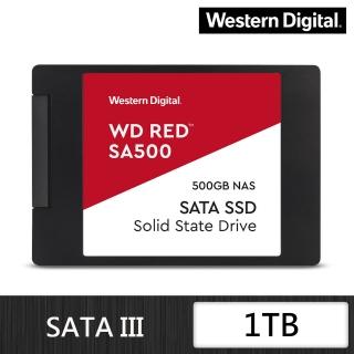 【WD 威騰】紅標 SA500 1TB SATA NAS固態硬碟(讀：560M/寫：530M)