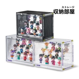 【收納部屋】中號3件組-貨櫃造型公仔收納箱(公仔展示盒 公仔展示櫃 公仔收納盒)