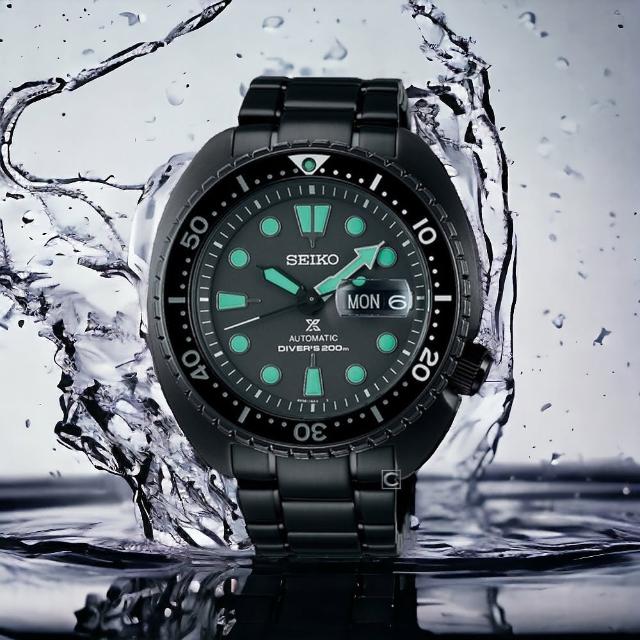 【SEIKO 精工】Prospex 黑潮夜視 200米潛水機械錶-45mm指針錶 手錶 送禮(SRPK43K1/4R36-06Z0SD)