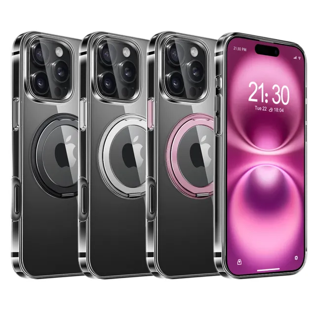 【VOORCA】for iPhone16 Pro 6.3 冰晶360°旋轉 磁吸立架保護殼