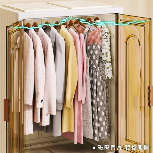 【ONE HOUSE】140L 紅藤磁吸折疊收納櫃 收納箱-大款-3分格(1入)