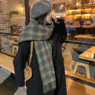 【LEESA】韓國圍巾\格子圍巾\羊毛圍巾\冷氣毯\防風毯\圍巾\披巾\復古圍巾\百搭圍巾\保暖披肩\圍脖