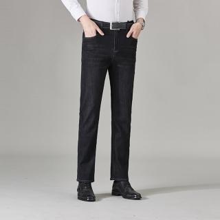 【米蘭精品】現貨+預購 牛仔褲休閒長褲(直筒褲商務彈力修身長褲1色74jh22)