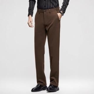 【米蘭精品】現貨+預購 男商務西裝褲修身西裝褲直筒褲機能免燙(男長褲休閒彈力羊毛寬鬆父親節禮物3色74jh4)
