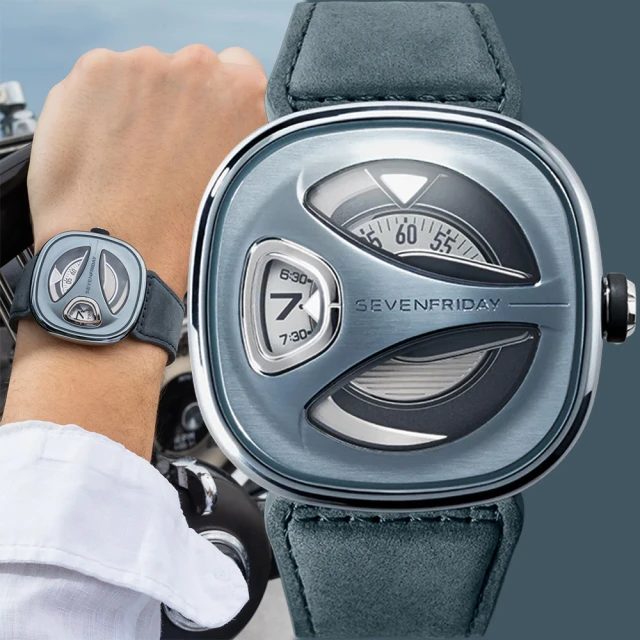 SEVENFRIDAY ME系列 青石藍 流線型機械錶 聖誕節 禮物(ME3/01)