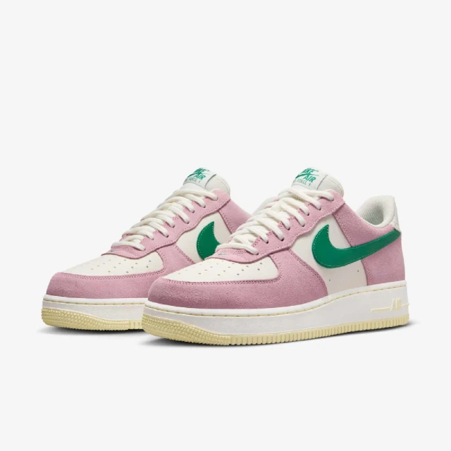 NIKE 耐吉 休閒鞋 Air Force 1 07 LV8 男鞋 粉綠 雕花 AF1 經典(FV9346-100)