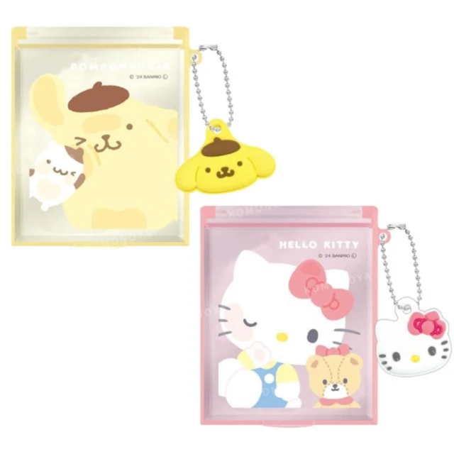 小禮堂 Sanrio 三麗鷗 塑膠方形隨身鏡 - 貼玻璃款 Kitty 布丁狗(平輸品)