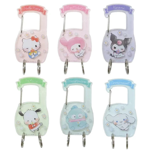 小禮堂 Sanrio 三麗鷗 壓克力扣環鑰匙圈 - 眨眼款 Kitty 美樂蒂 帕恰狗(平輸品)