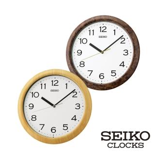 【SEIKO 精工】簡約木紋 掛鐘 時鐘 QHA014(阿拉伯數字顯示)