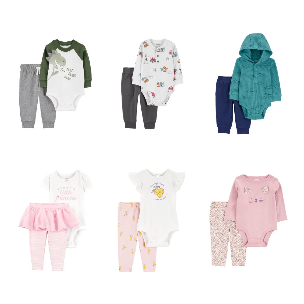 【Carter’s官方授權】精選嬰兒包屁衣/長褲2件組套裝－多款任選(原廠公司貨 童裝 嬰兒裝)