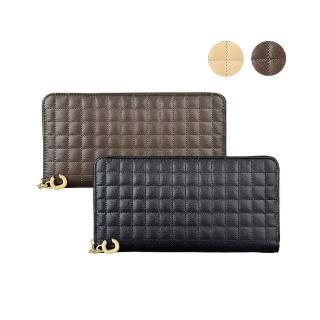 【CELINE】CELINE C CHARM金字LOGO牛皮12卡拉鍊長夾(多色)