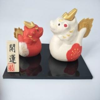 【江戶御緣物語】招福干支 開運干支 生肖龍 緣起物 土鈴 迷你親子龍(R-123)