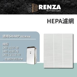 【RENZA】適用Sharp 夏普 DW-J16T-W J18T-N LJ16T LJ18T 空氣清淨除濕機(HEPA濾網 濾芯 濾心)