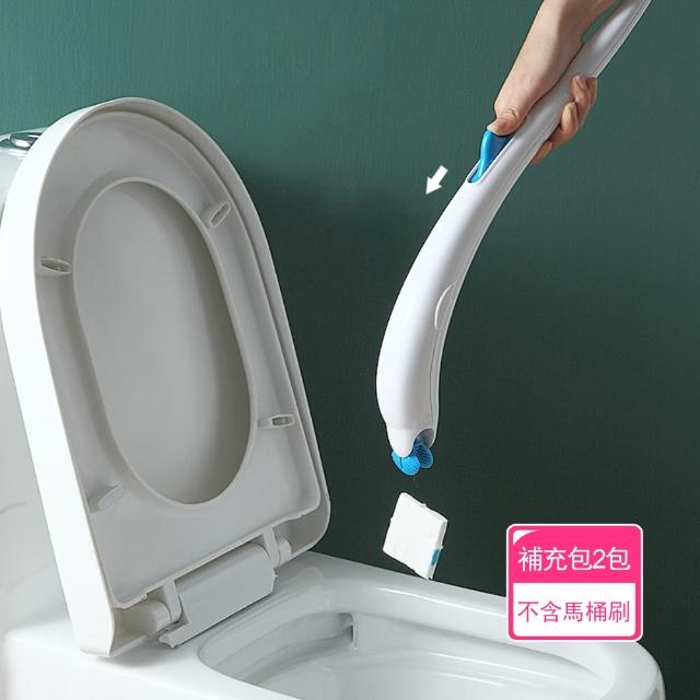 茉家 壁掛立式雙款拋棄式清潔劑刷頭馬桶刷-單售刷頭補充包2包 不含馬桶刷