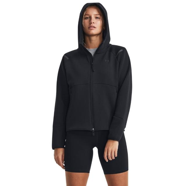 【UNDER ARMOUR】UA官方直營 女 Unstoppable Flc 連帽外套_1379842-001(黑色)