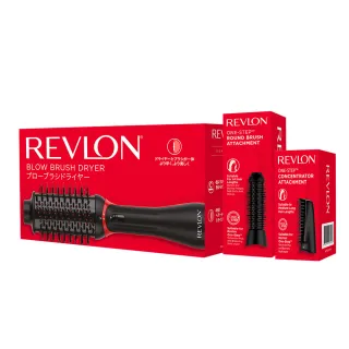 【REVLON 露華濃★大全配組】蓬髮吹整梳/多功能吹風機 RVDR5298TWBLK +圓形梳+吹嘴梳
