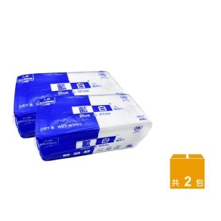 【Mega】2入組 臺灣製 超大藍白不織布萬用巾(大掃除抹布 廚房紙巾 一次性浴巾 洗臉巾 乾濕兩用)